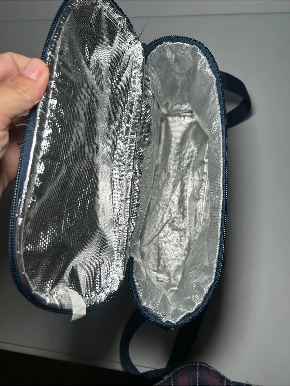 Navy Mushroom Print Insulated Crossbody Lunch Bag Casual Women's Shoulder Bag